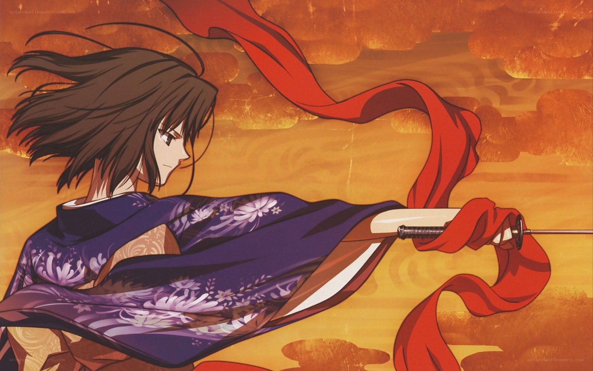 samurai warrior in purple kimono