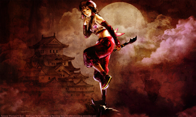 Samurai warrior in red