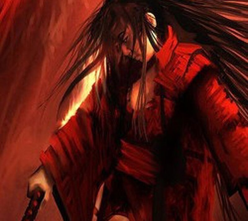 samurai warrior in red