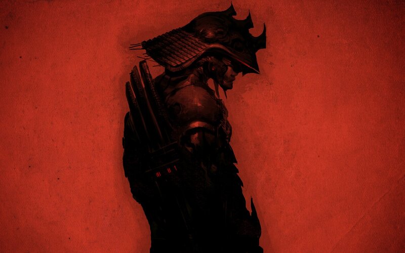 samurai warrior in red