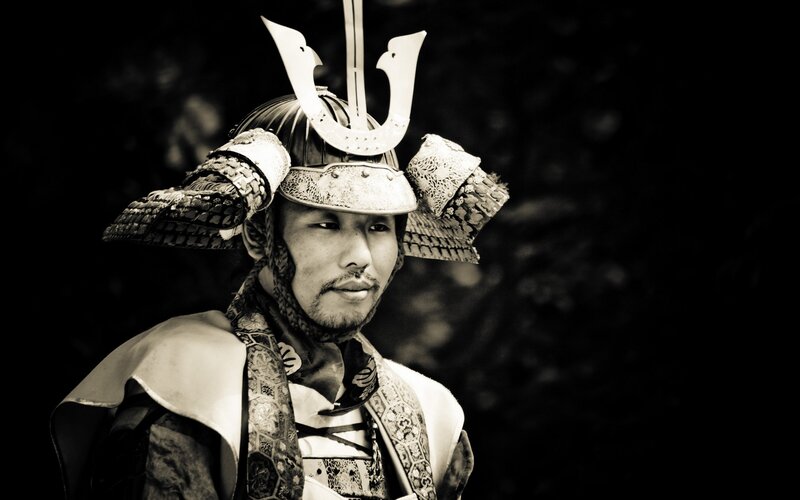 Samurai warrior in traditional armor