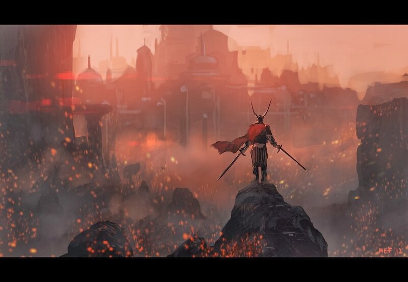 Samurai Warrior on Cliff