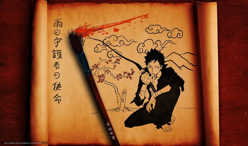 Samurai warrior on scroll