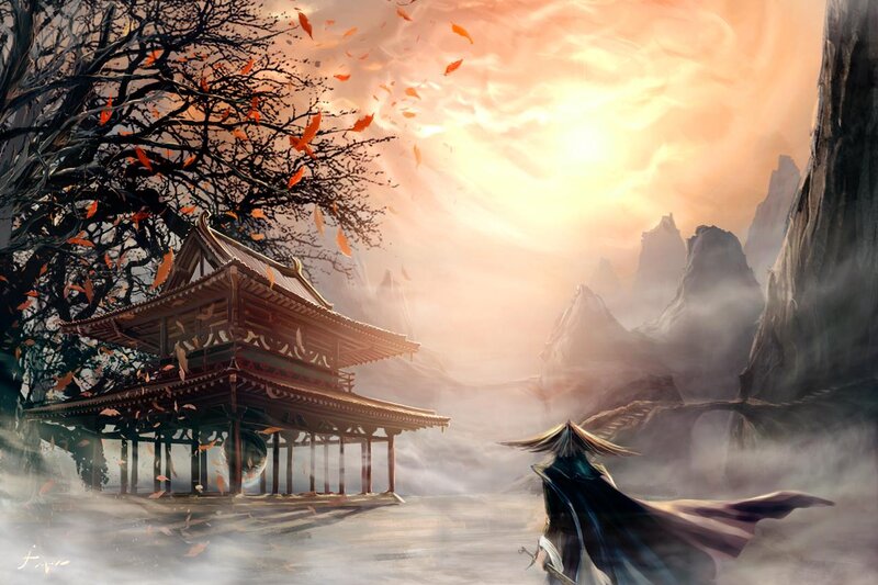 Samurai Warrior — Orange, Dramatic