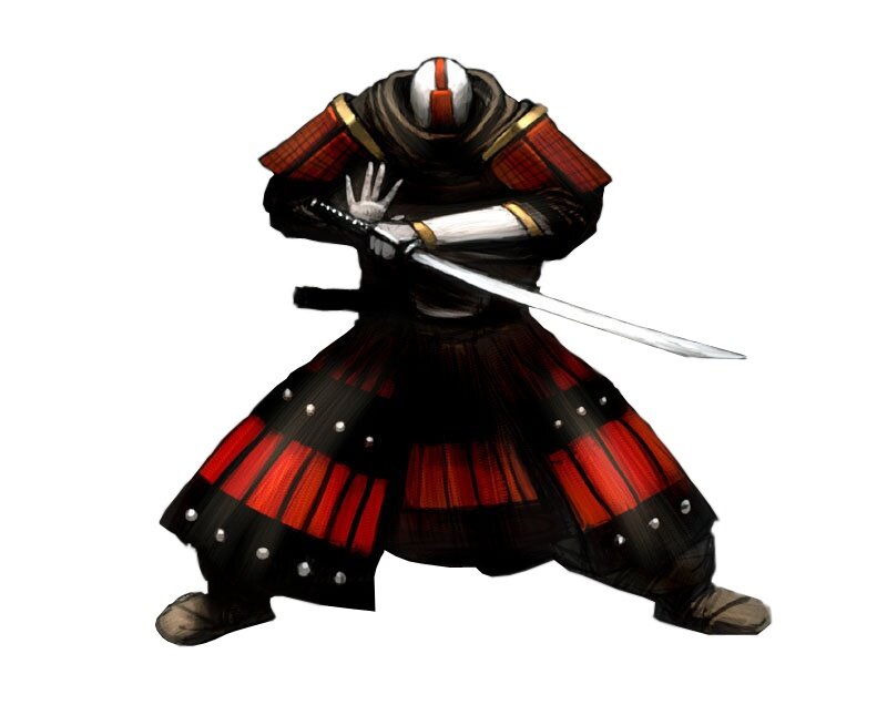 Samurai Warrior — Red, Dramatic, Digital Art