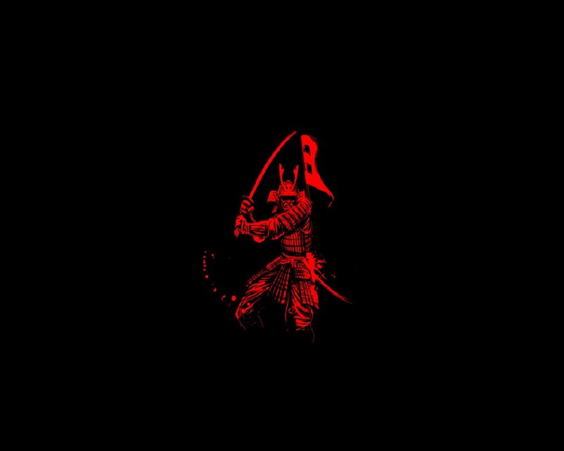 Samurai Warrior — Red, Dramatic, Illustration