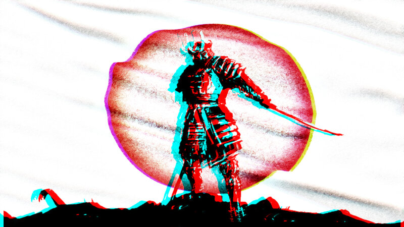 Samurai Warrior — Red, Dramatic, Sunset, Digital Art, Sword