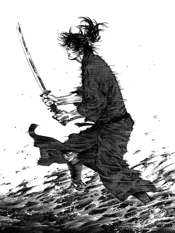 Samurai Warrior Running — Black