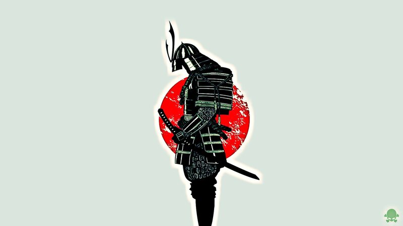 Samurai Warrior Silhouette — Black, Dramatic, Digital Art