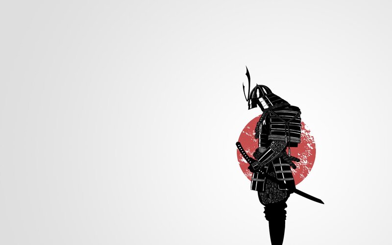 Samurai Warrior Silhouette — Black