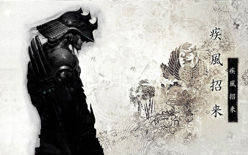 Samurai warrior with bow