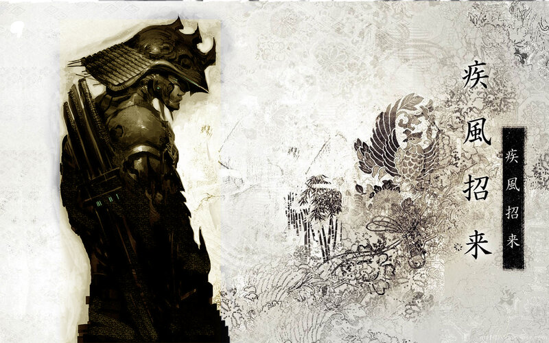 Samurai warrior with bow