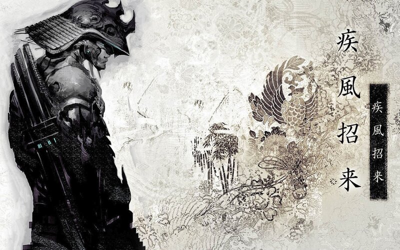 Samurai warrior with bow