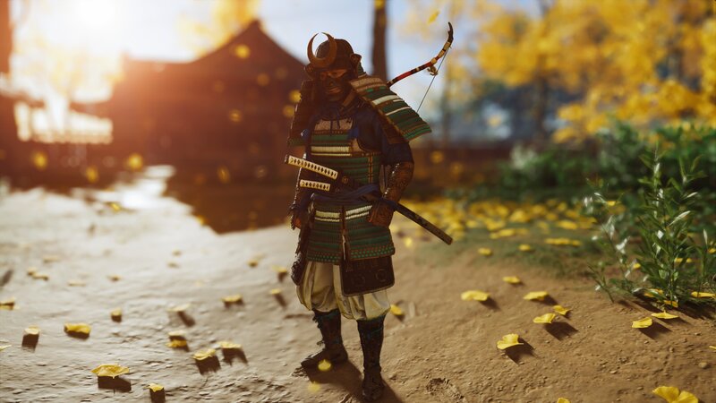 Samurai Warrior with Bow — Yellow