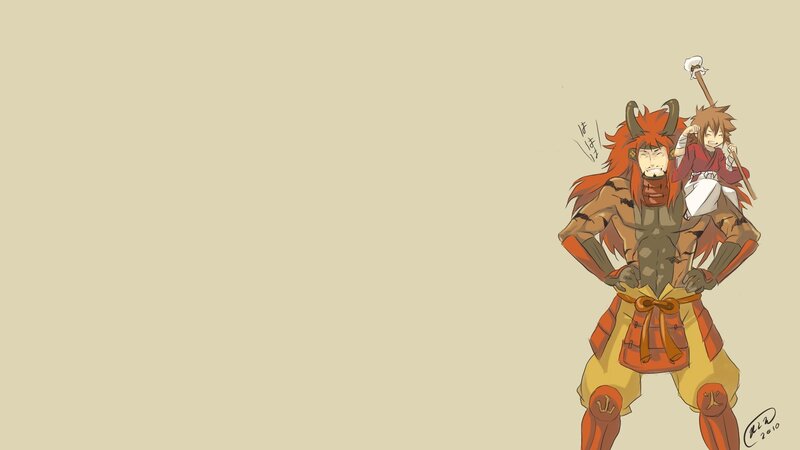 samurai warrior with child
