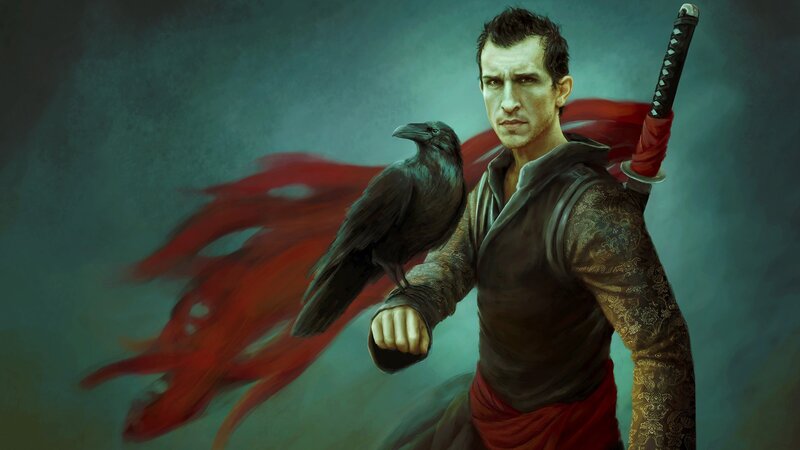 samurai warrior with crow