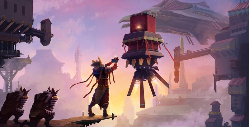 Samurai warrior with drone