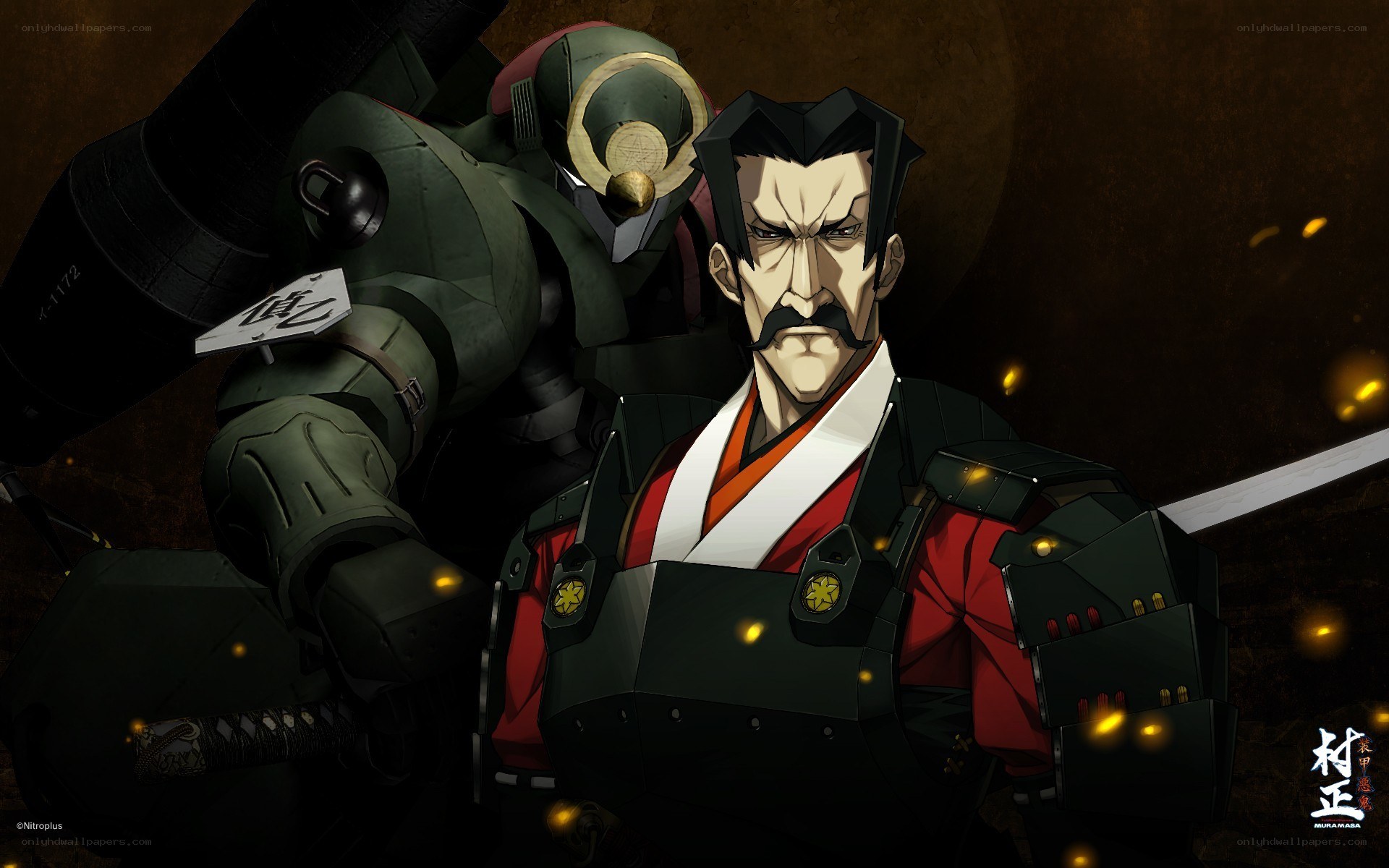 Samurai warrior with mecha companion