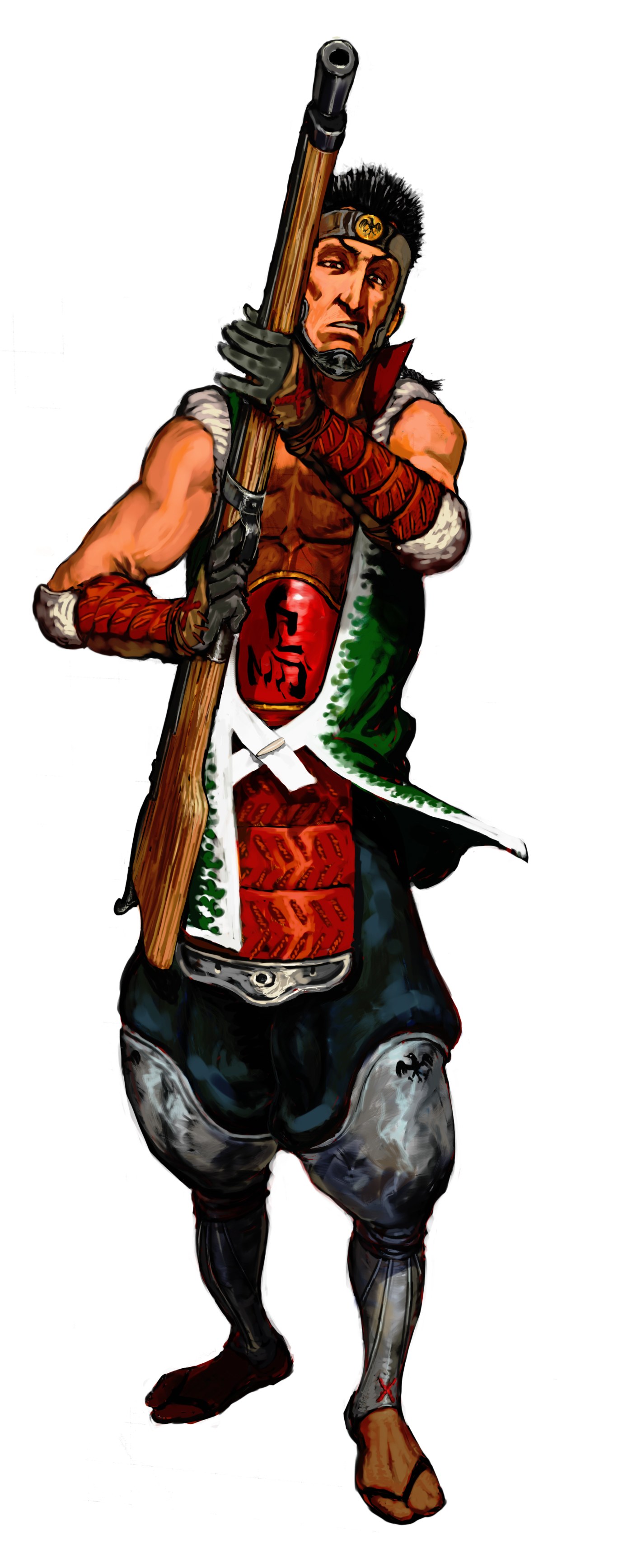samurai warrior with musket
