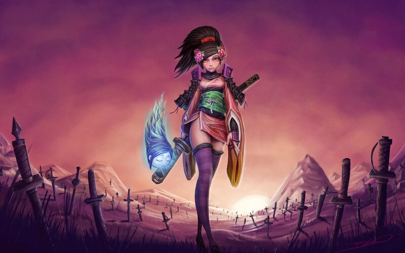 Samurai warrior with spirit companion
