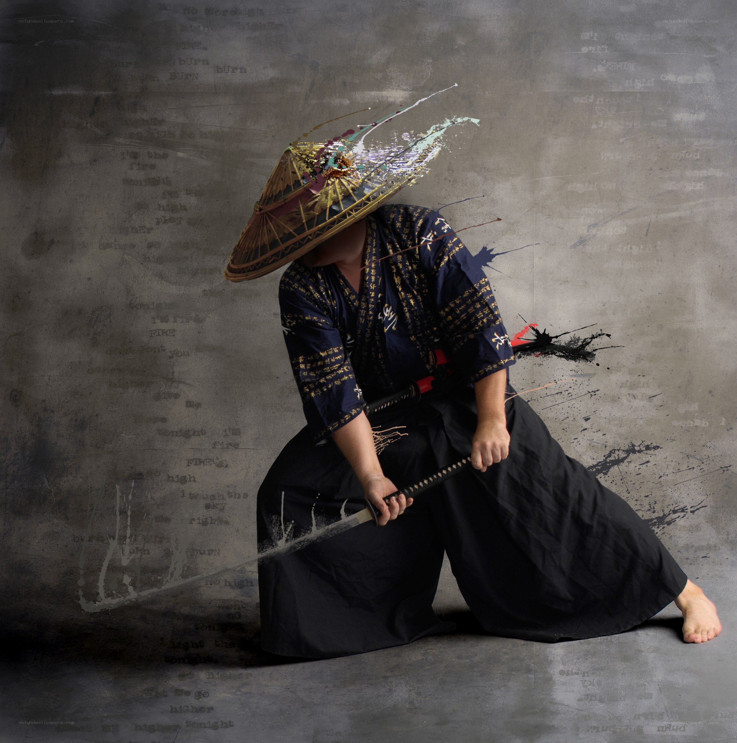 Samurai warrior with sword