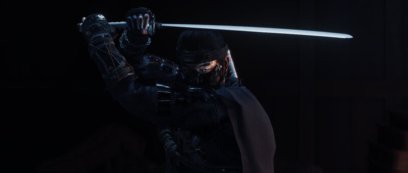 Samurai Warrior with Sword — Black, Dark