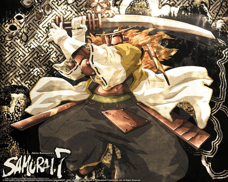 Samurai Warrior with Sword — Black, Dramatic, Anime