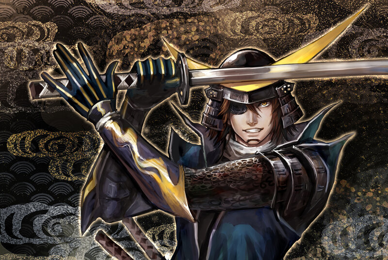 Samurai Warrior with Sword — Black, Dramatic, Manga, Armor