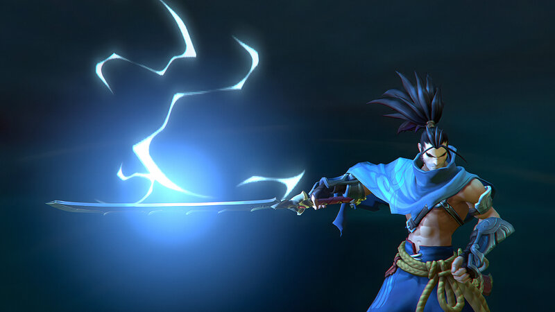 Samurai Warrior with Sword — Blue, Dramatic, Night, Digital Art