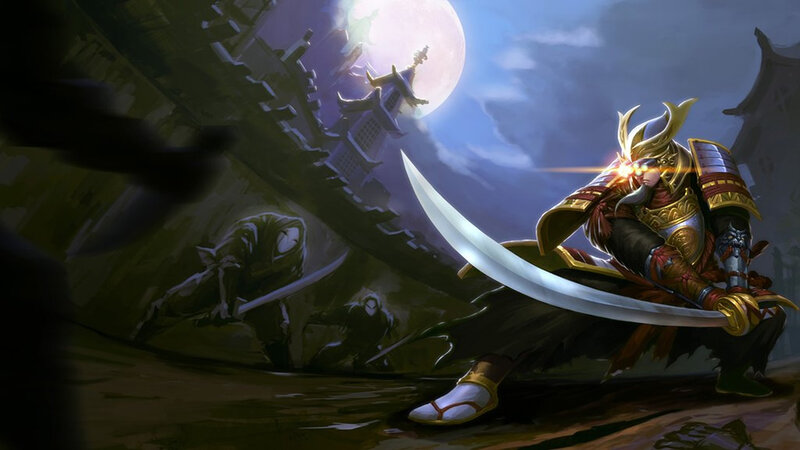 Samurai Warrior with Sword — Gold