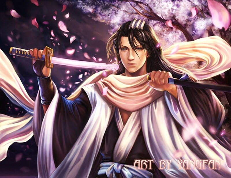 Samurai Warrior with Sword — Purple, Dramatic, Spring