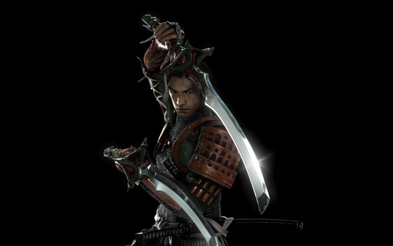 samurai warrior with swords