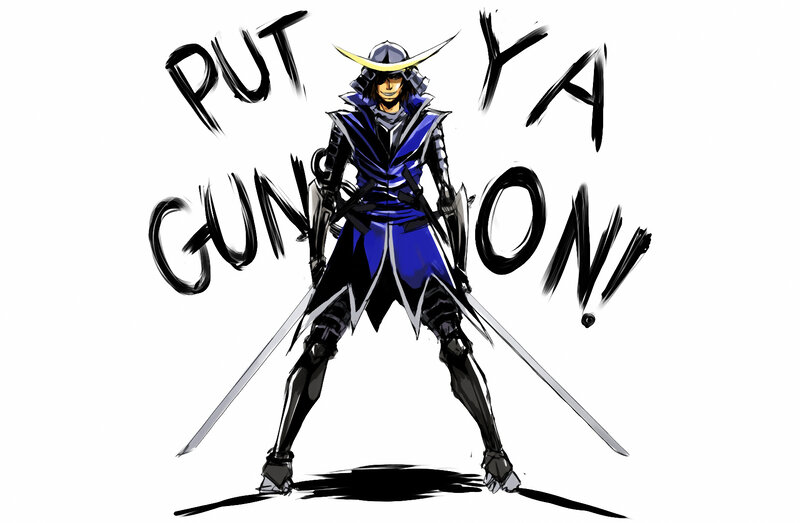 samurai warrior with swords