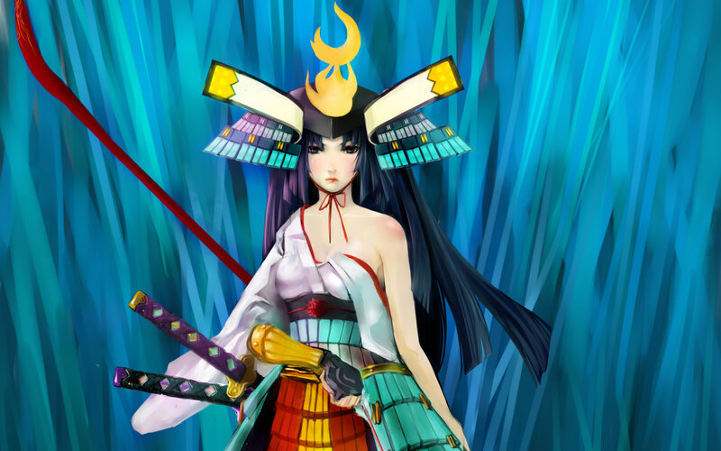 samurai warrior with swords