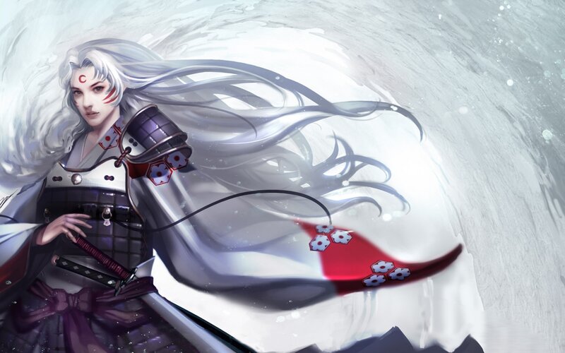 Samurai Warrior with White Hair