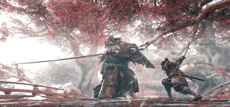 Samurai Warriors Fighting — Red, Dramatic