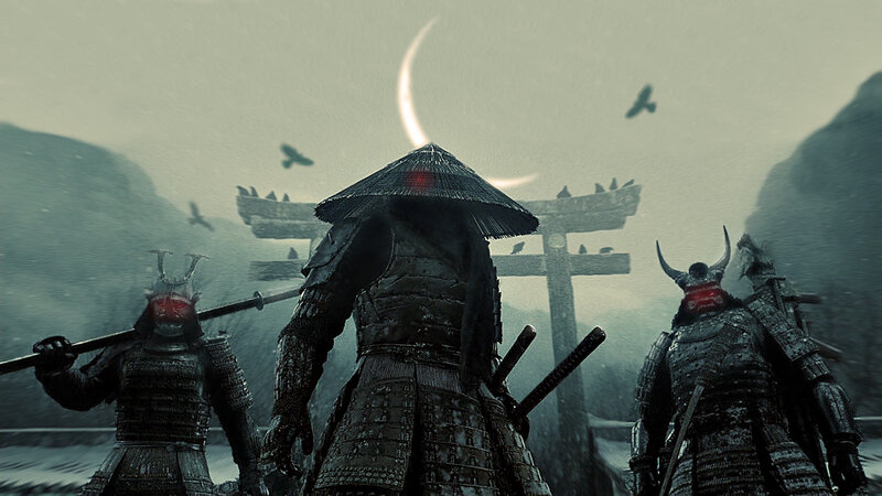 Samurai Warriors — Gray, Dramatic, Night