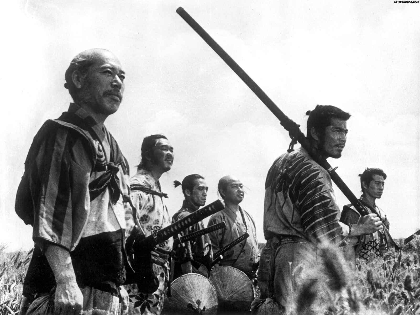 Samurai warriors in a field