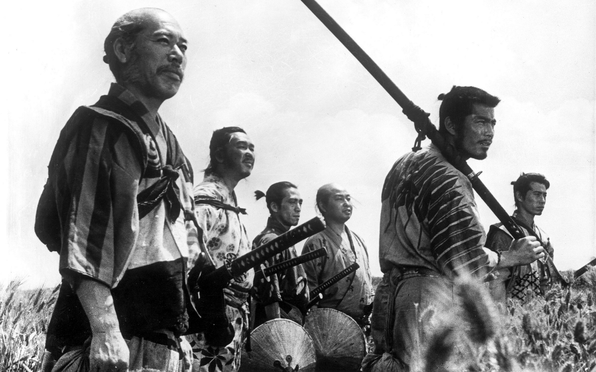 Samurai warriors in a field