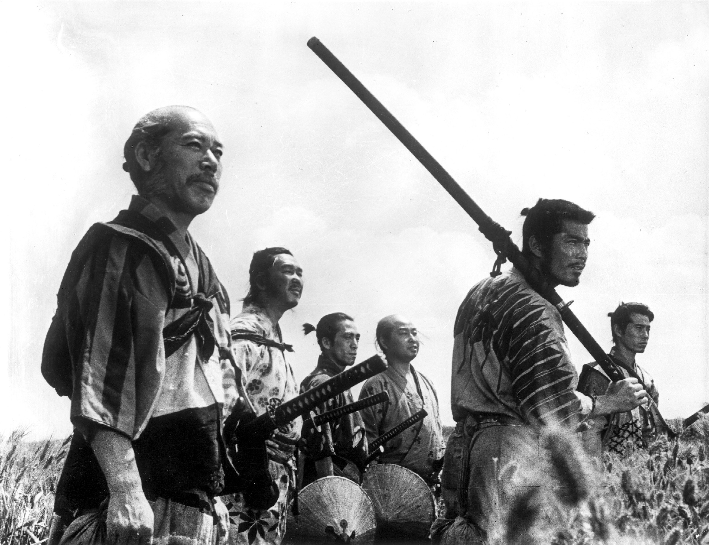 Samurai warriors in a field