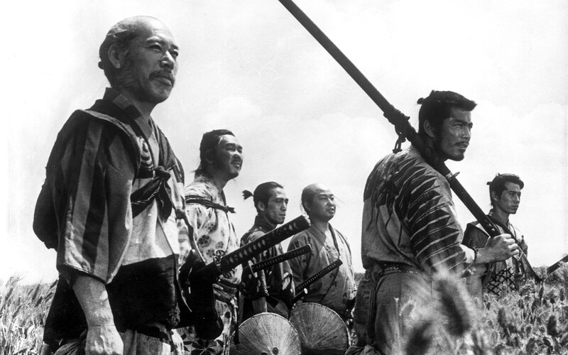 Samurai warriors in a field