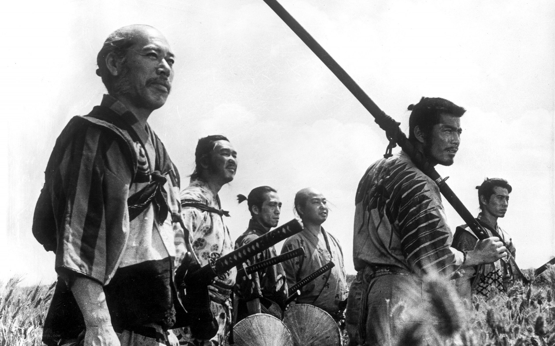 Samurai warriors in a field