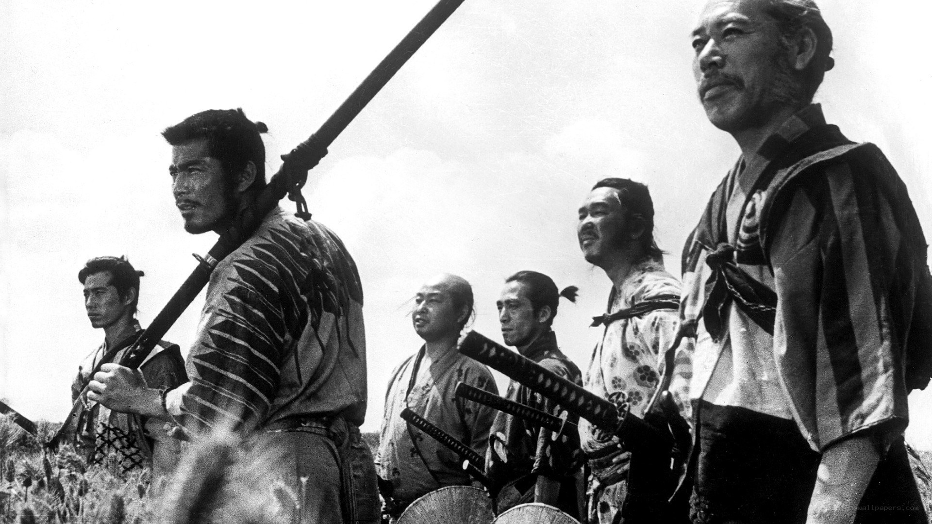 Samurai warriors in a field