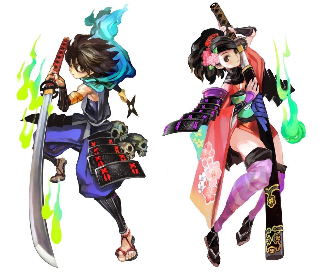 Samurai warriors in action