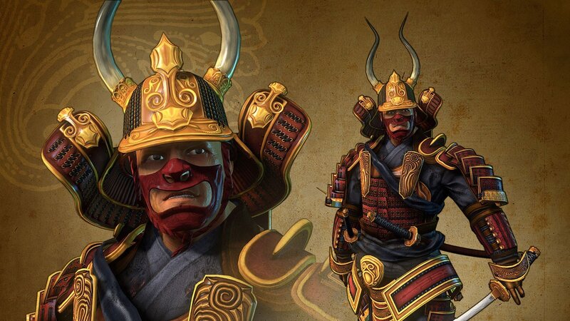 Samurai Warriors in Armor — Brown, Dramatic