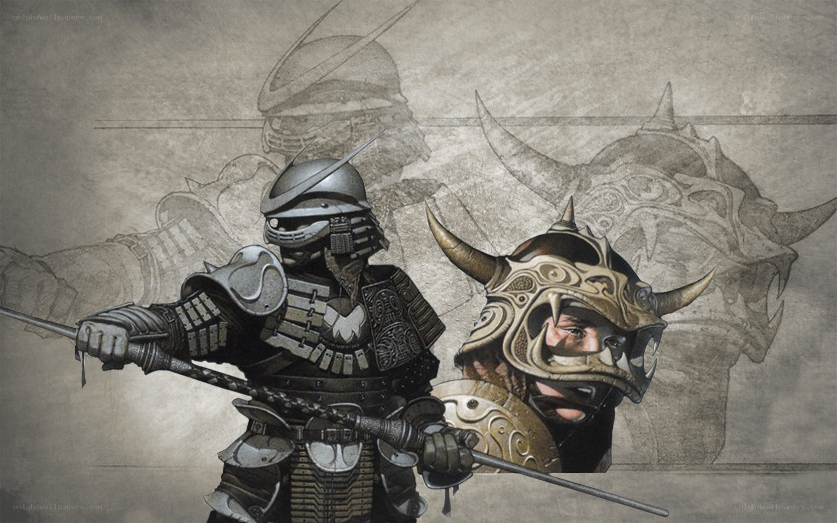 Samurai warriors in armor