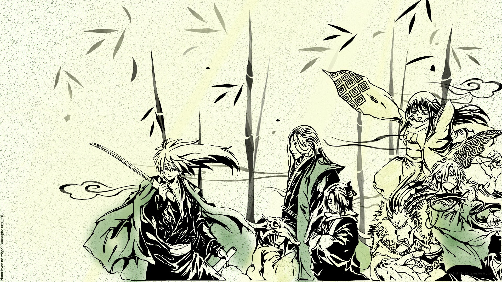 Samurai warriors in bamboo forest