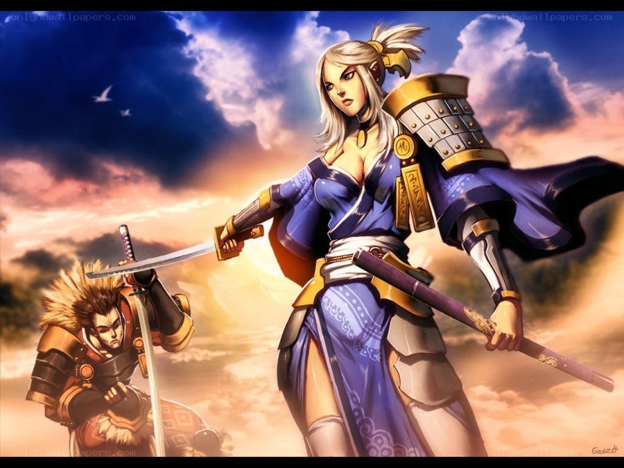 Samurai warriors in battle