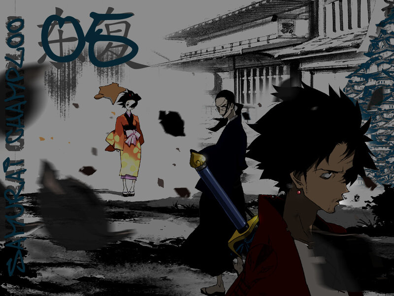 Samurai Warriors in Battle — Black, Dramatic, Anime