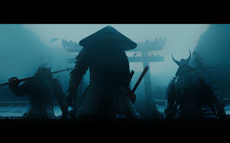 samurai warriors in mist
